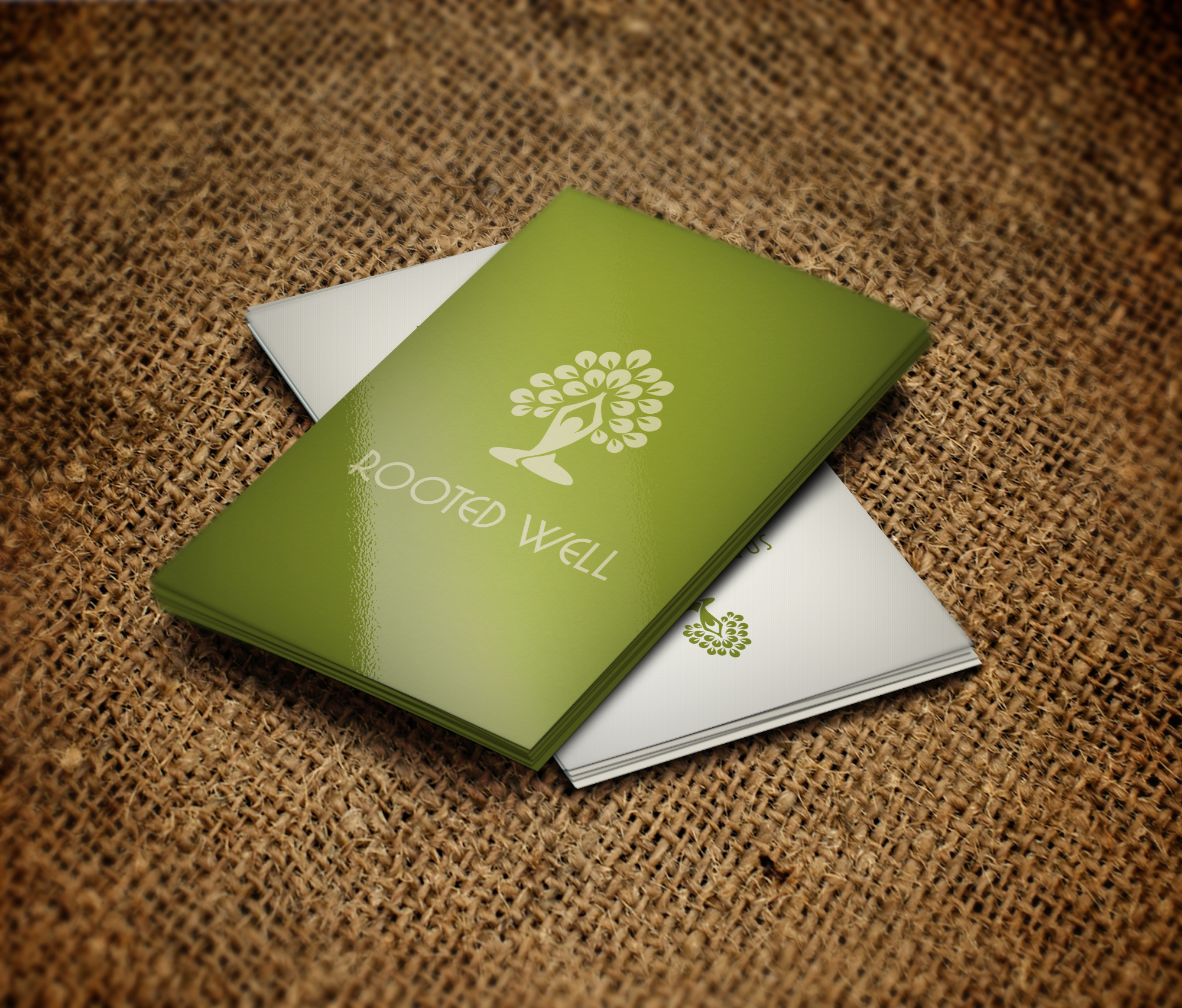 Rooted Well final Business Card designed by Xoil Design