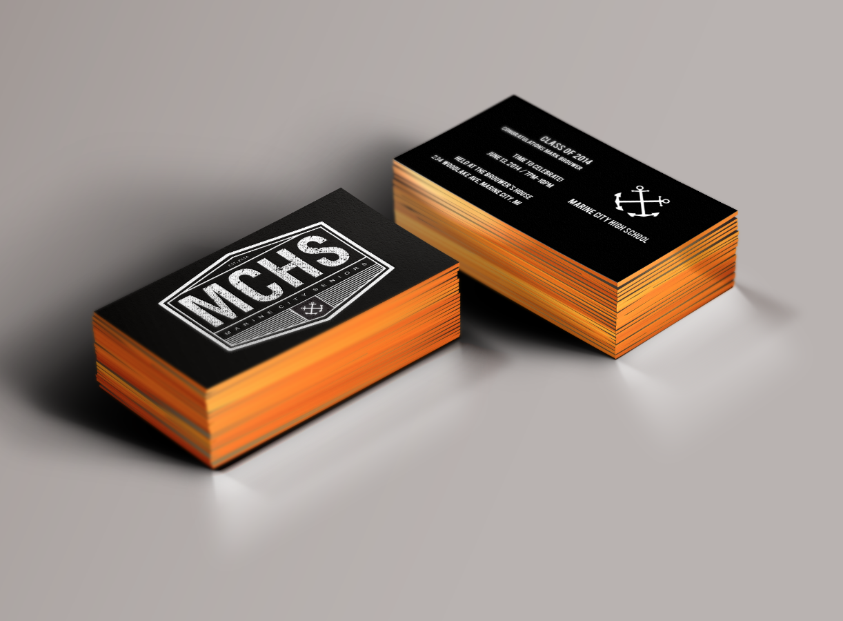 Senior invitation business cards designed by Xoil Design